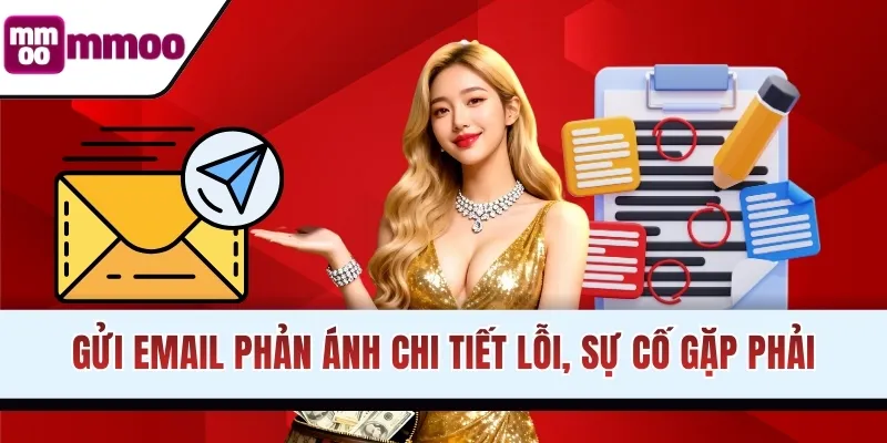 Gửi Email phản ánh chi tiết lỗi, sự cố gặp phải